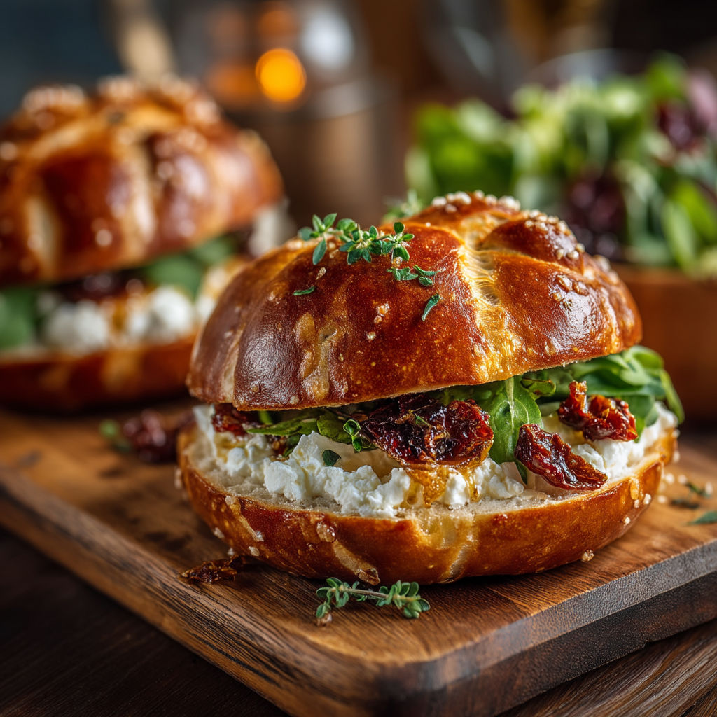 A sandwich with sauerkraut and cheese on a wooden table.