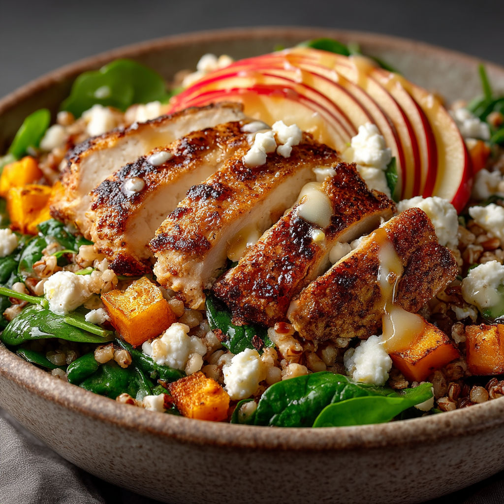 A bowl of food containing chicken, cheese, and vegetables.
