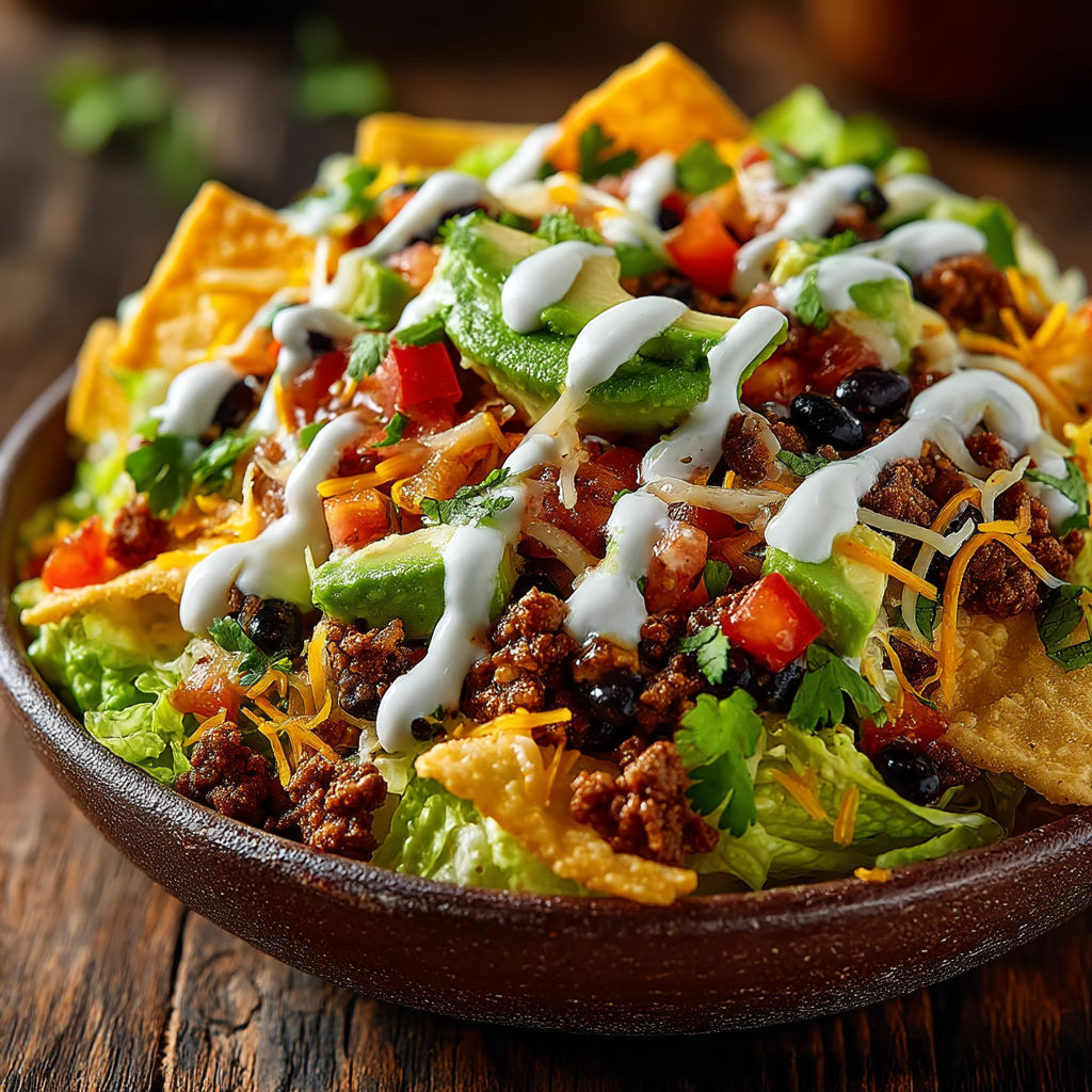 A bowl of nachos with cheese and tomatoes.