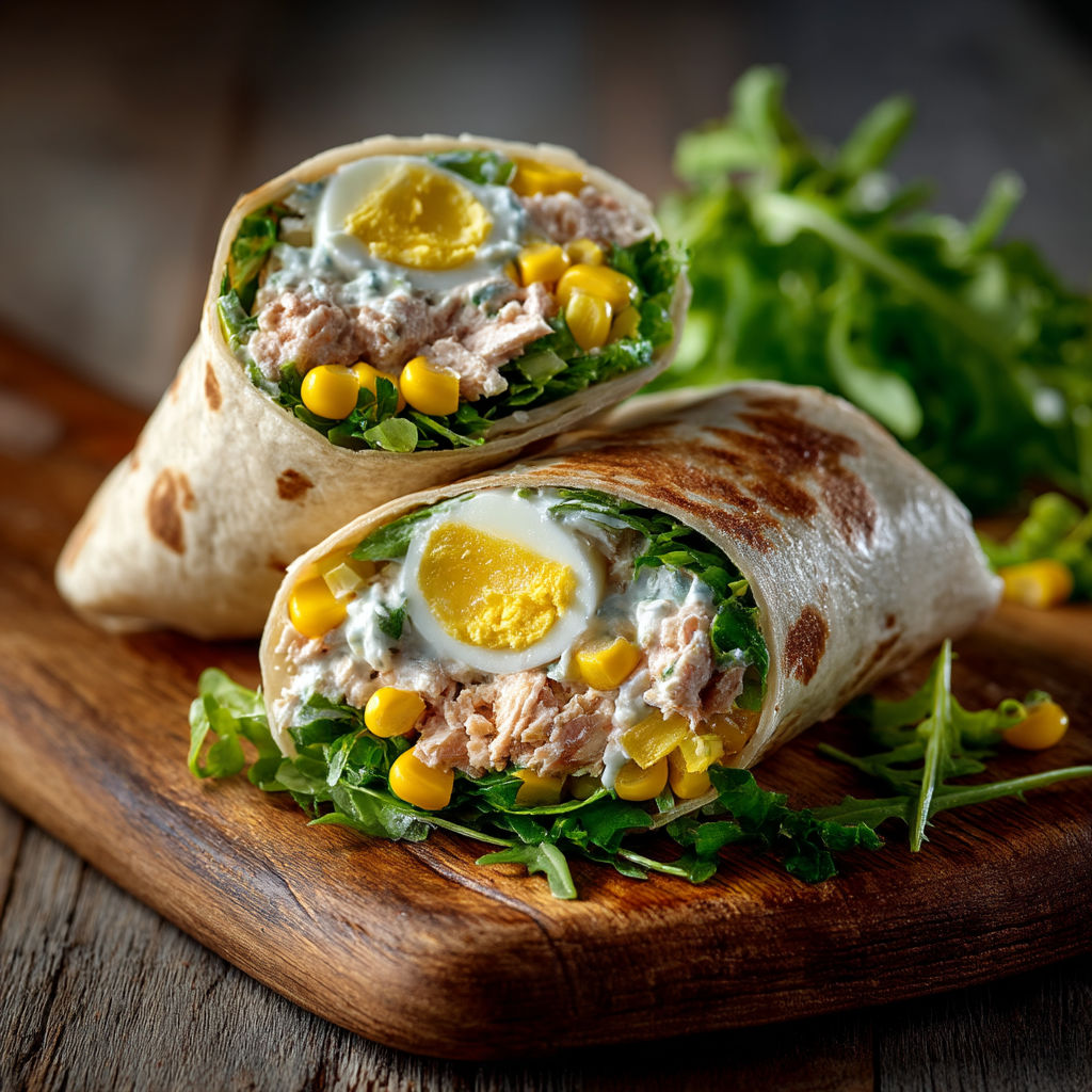 A sandwich with an egg and corn on top.