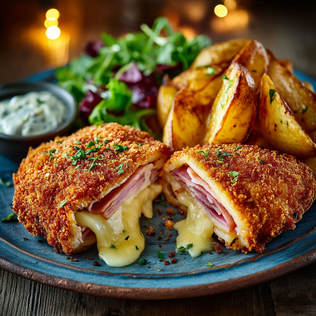 A plate of food with chicken and potatoes.