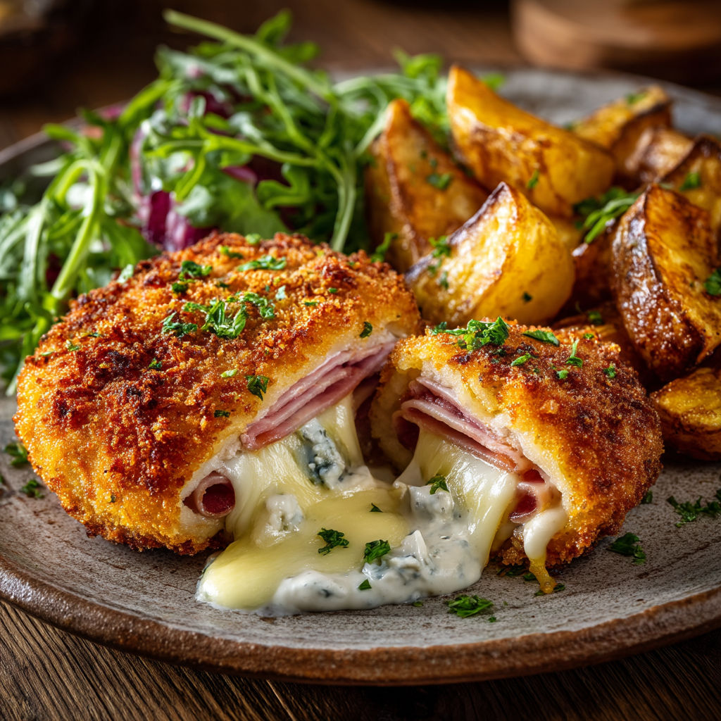 A plate of food with a sandwich and potatoes.