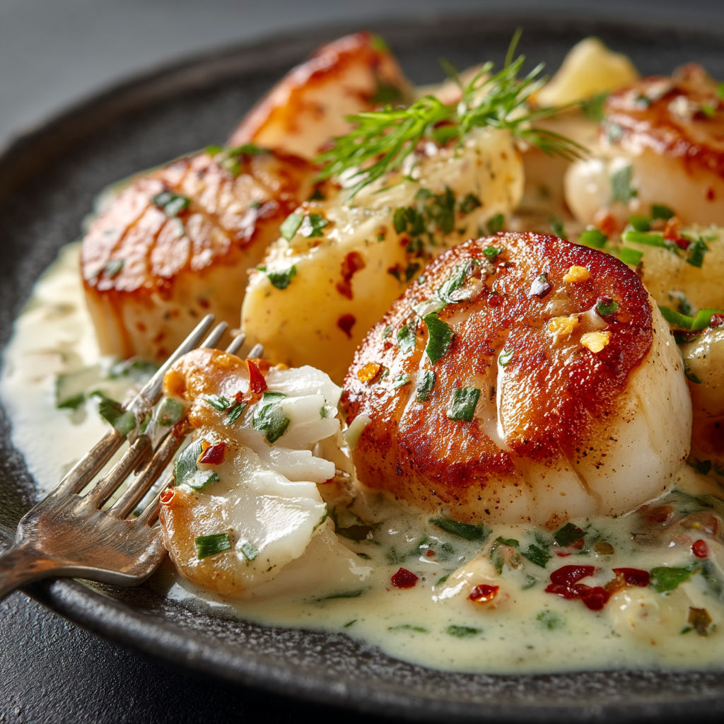 A plate of food with a fork on it.