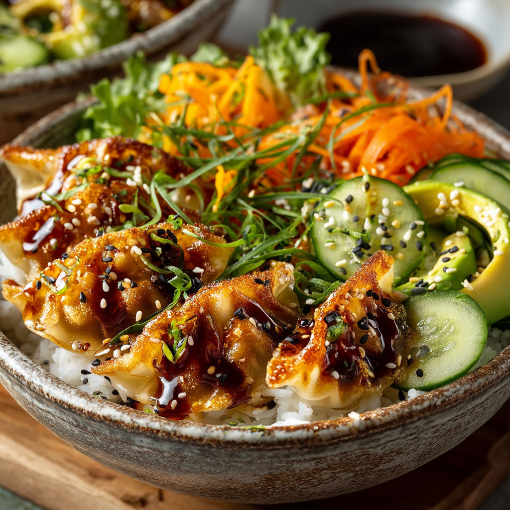 A bowl of food with vegetables and meat.