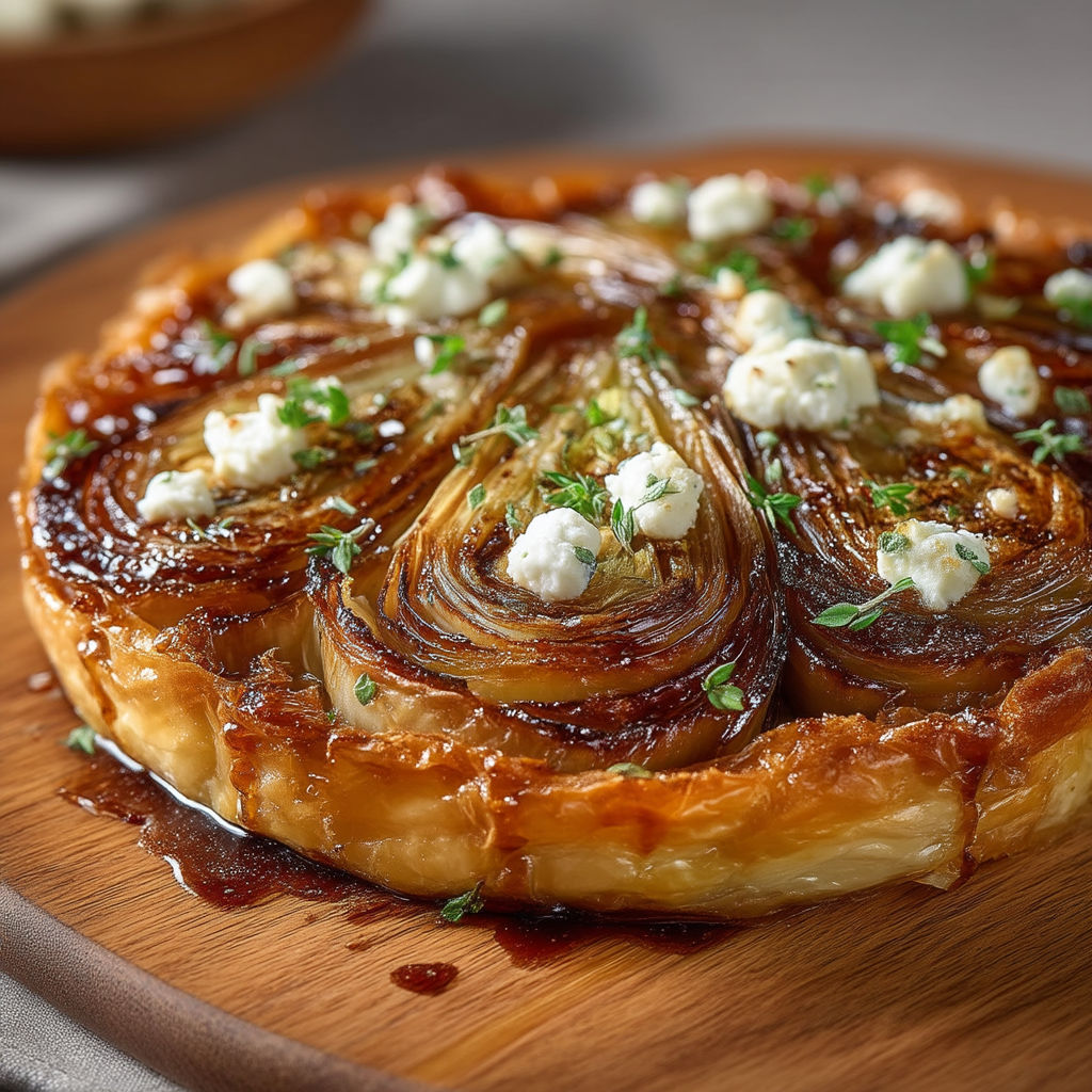 A delicious dessert with a fried pastry topped with cheese and herbs.