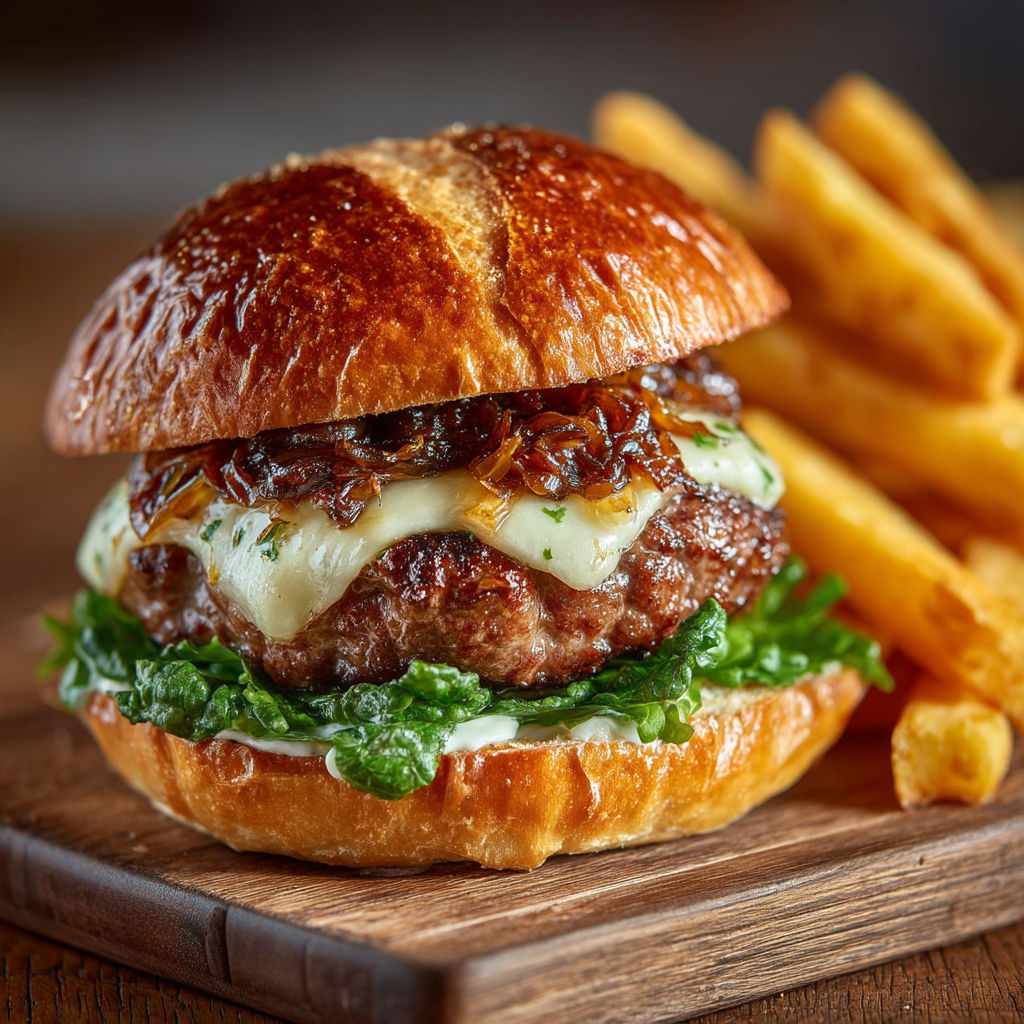 A sandwich with cheese and bacon on a bun.