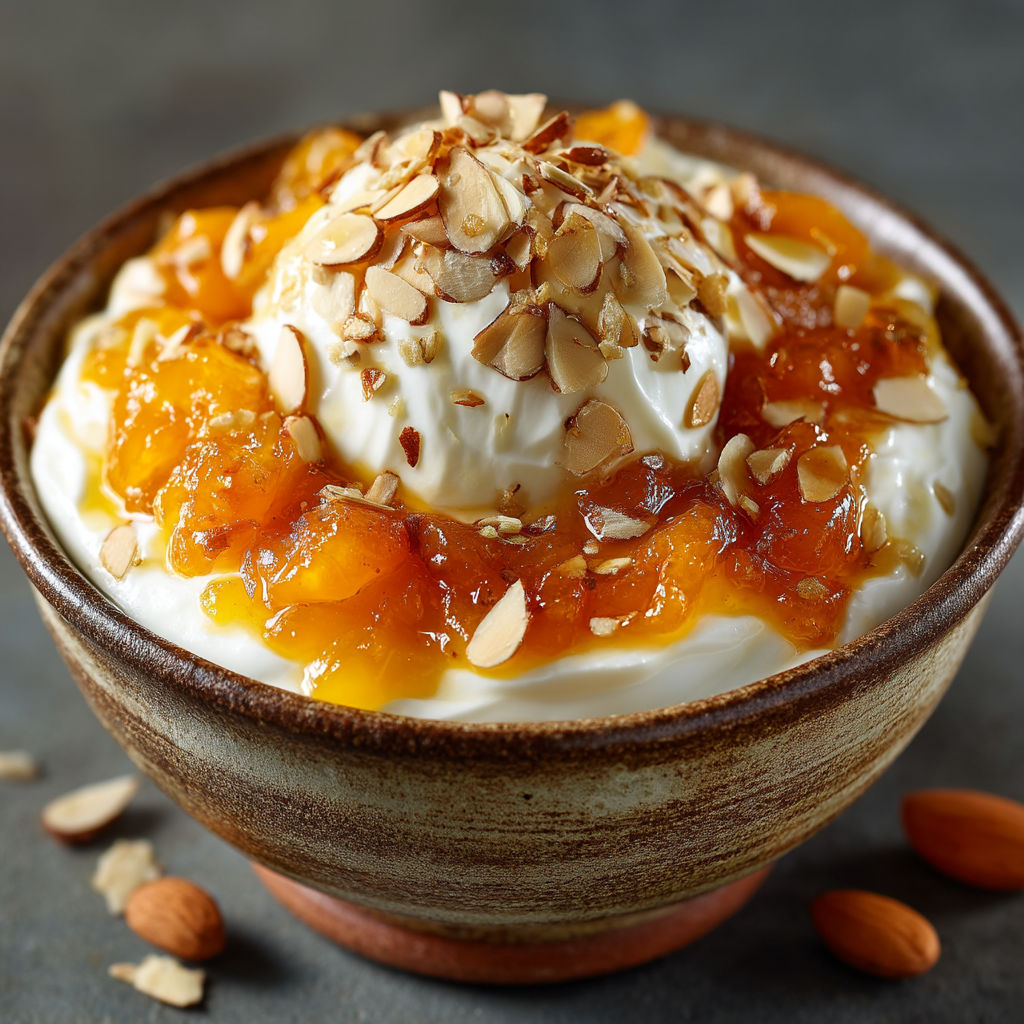 A bowl of fruit with a dollop of whipped cream on top.