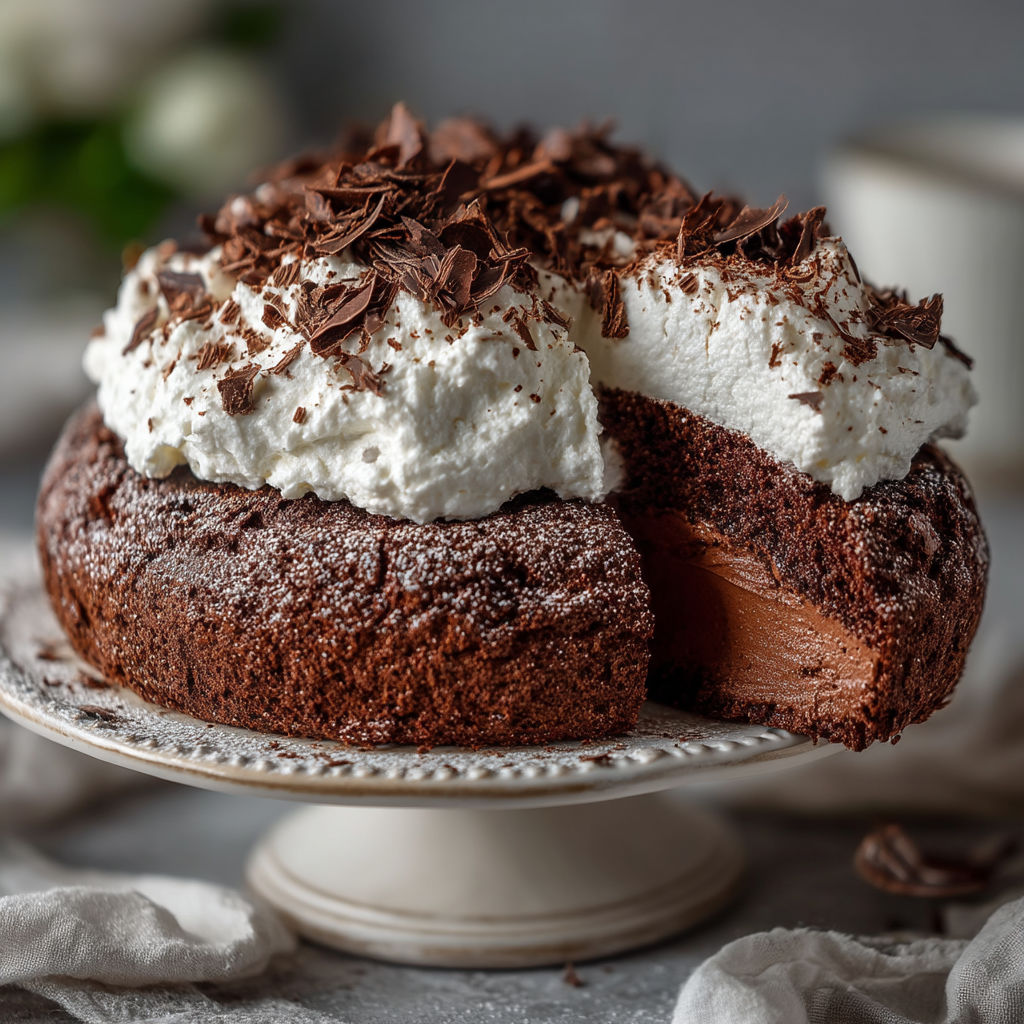 A slice of chocolate cake on a plate.