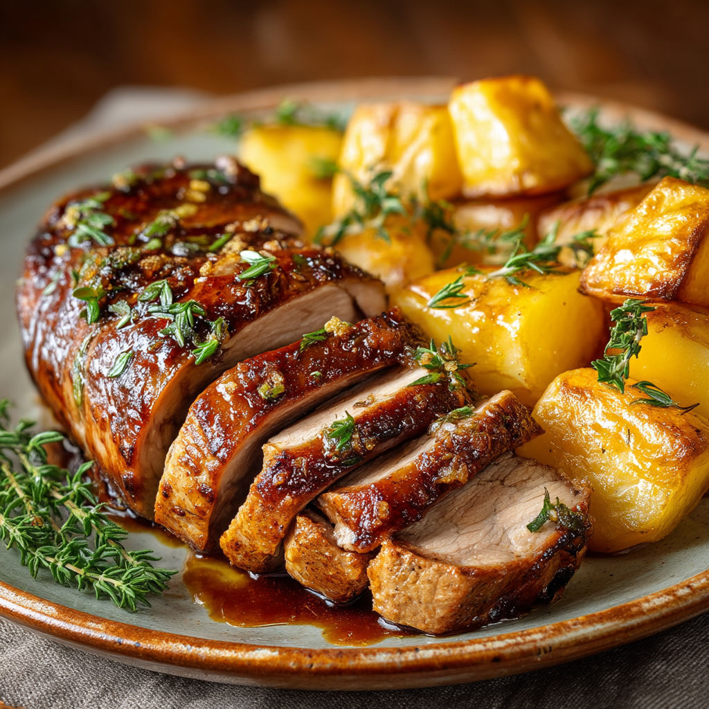 A plate of food with meat and potatoes.