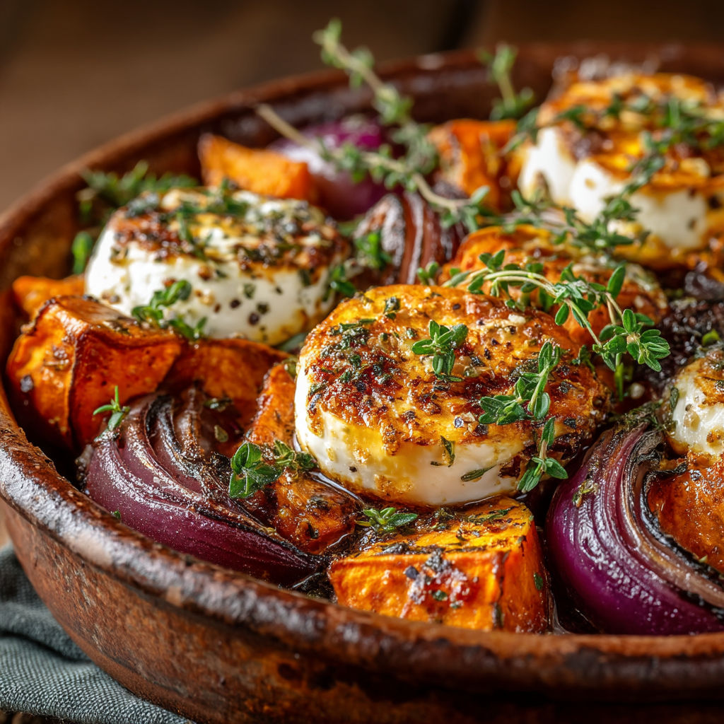 A bowl of food with onions and cheese.