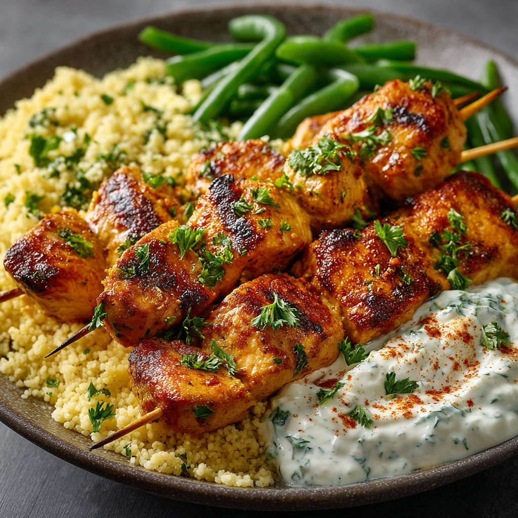 A bowl of food with chicken, rice, and vegetables.