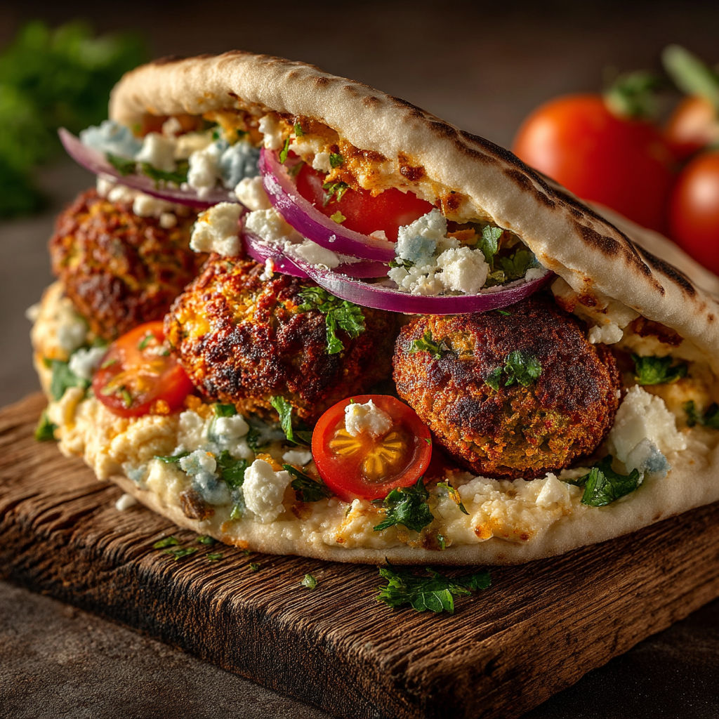 A sandwich with tomatoes and feta cheese.