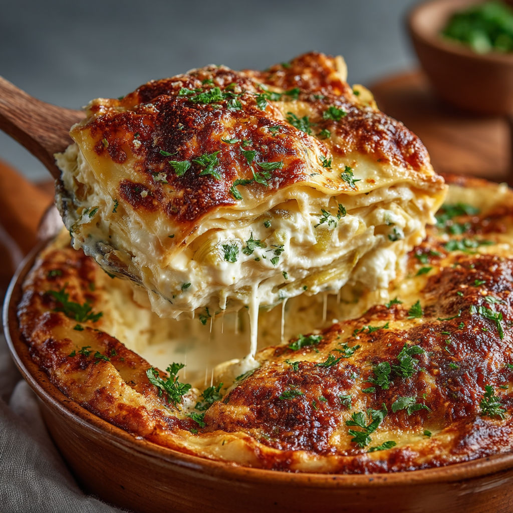 A close up of a delicious lasagna.