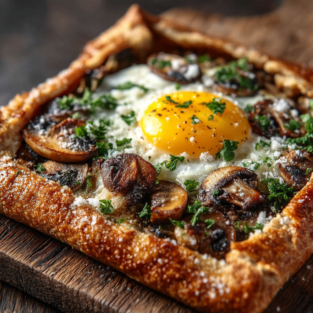 A fried egg in a pastry.