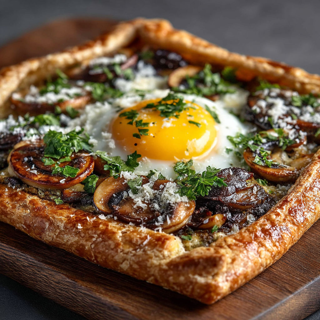 A fried egg in a pastry.