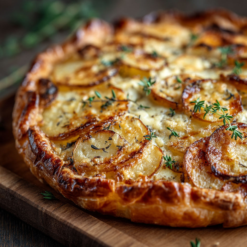 A pizza with a variety of toppings.