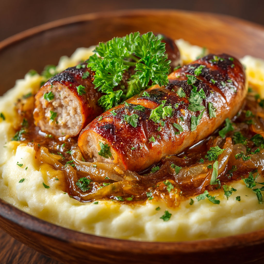 Sausages fumés sur une sauce.