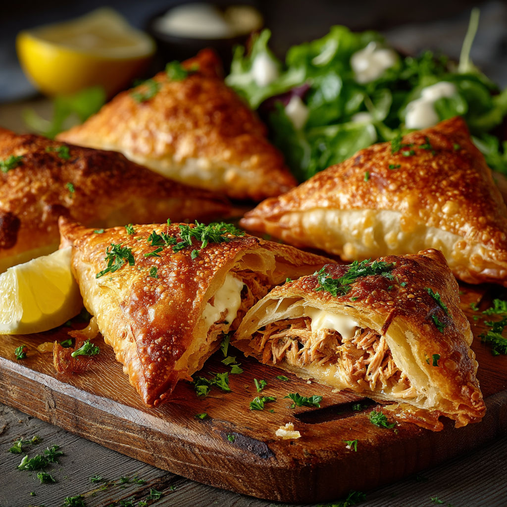 A plate of food with a lemon wedge on it.