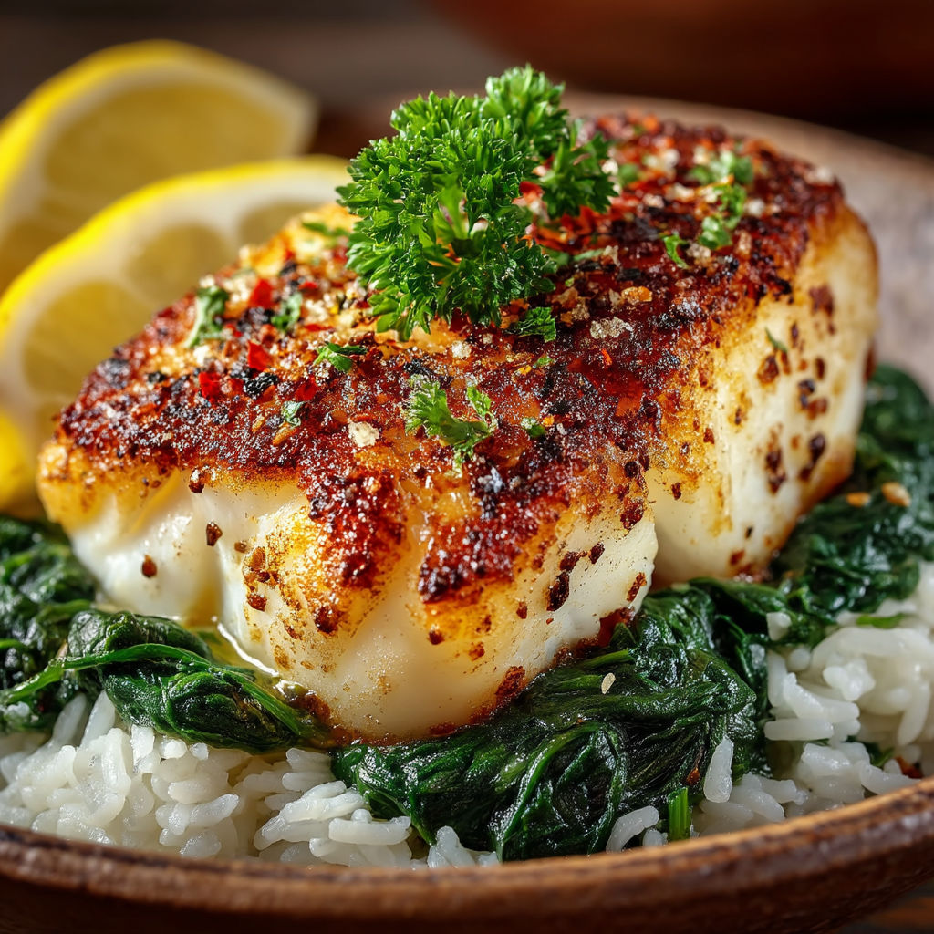 A plate of food with a fish on top.