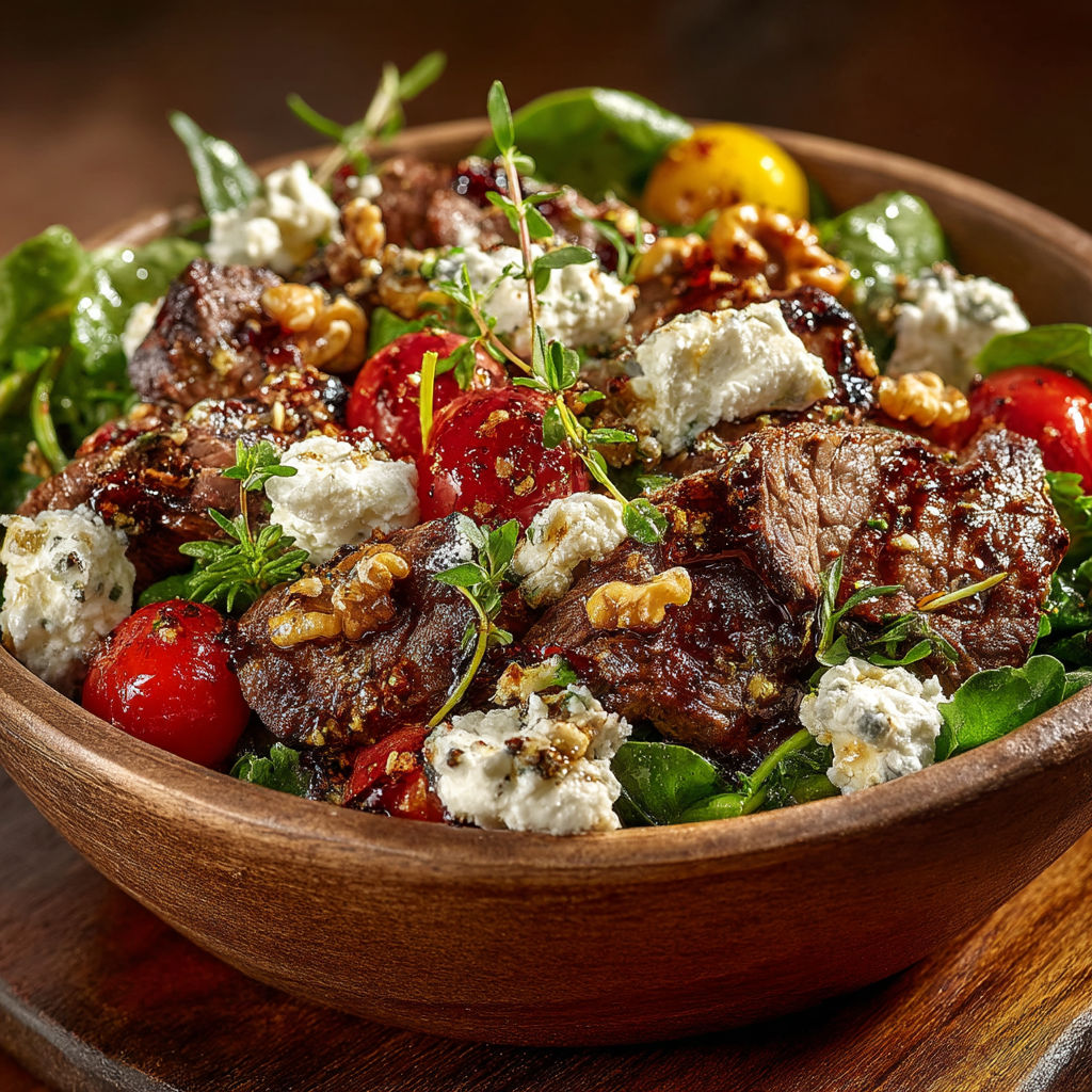 A bowl of meat and vegetables.