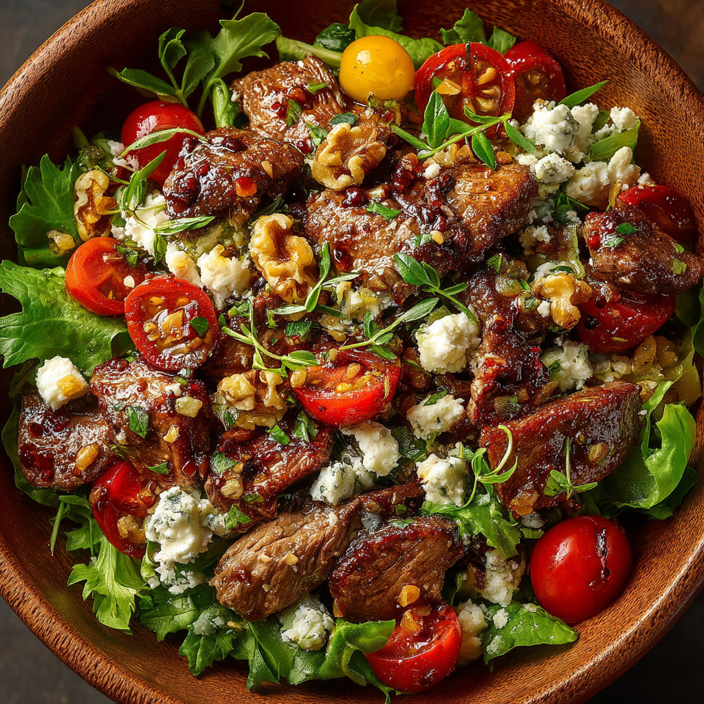 A bowl of meat and vegetables.