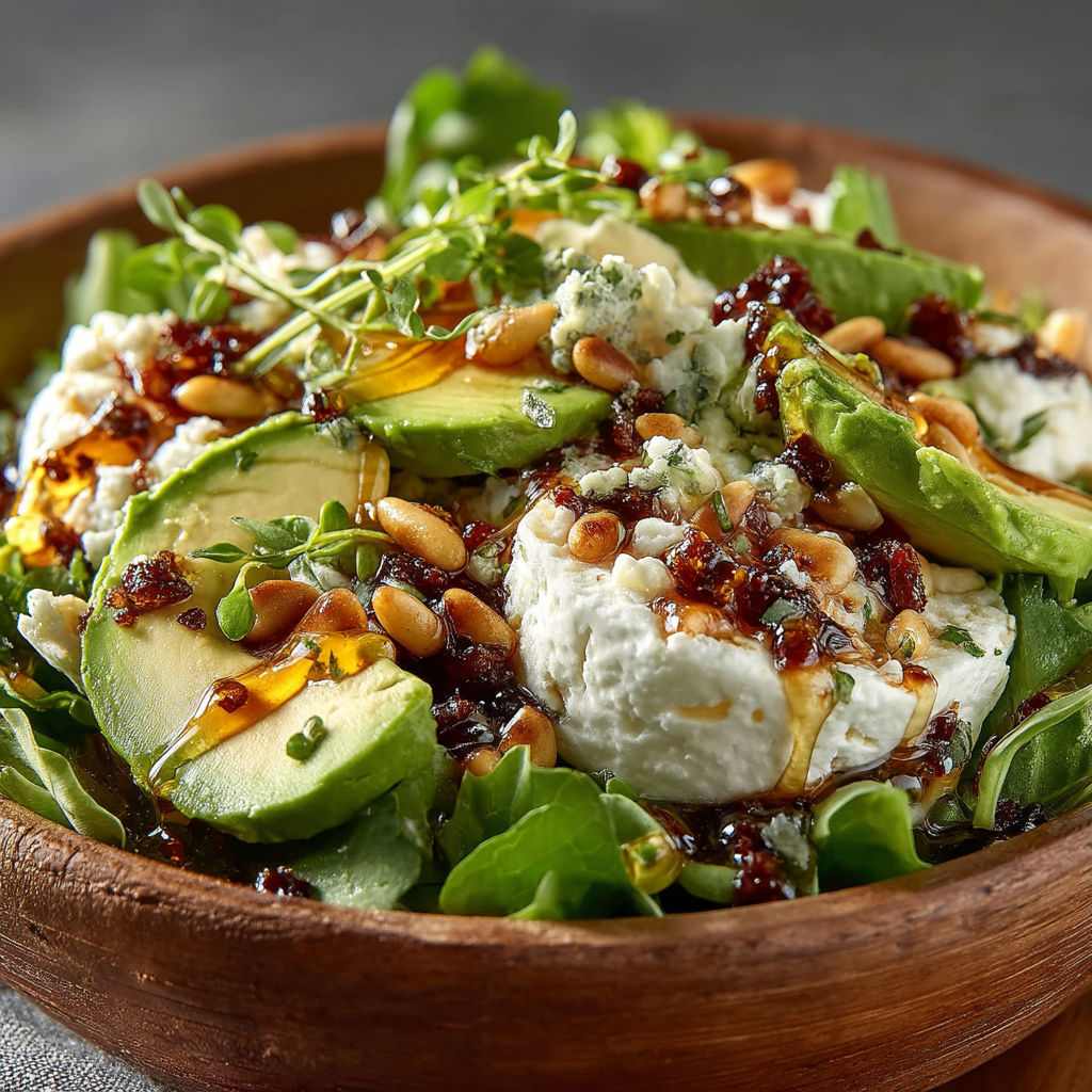 A bowl of food with a variety of ingredients.