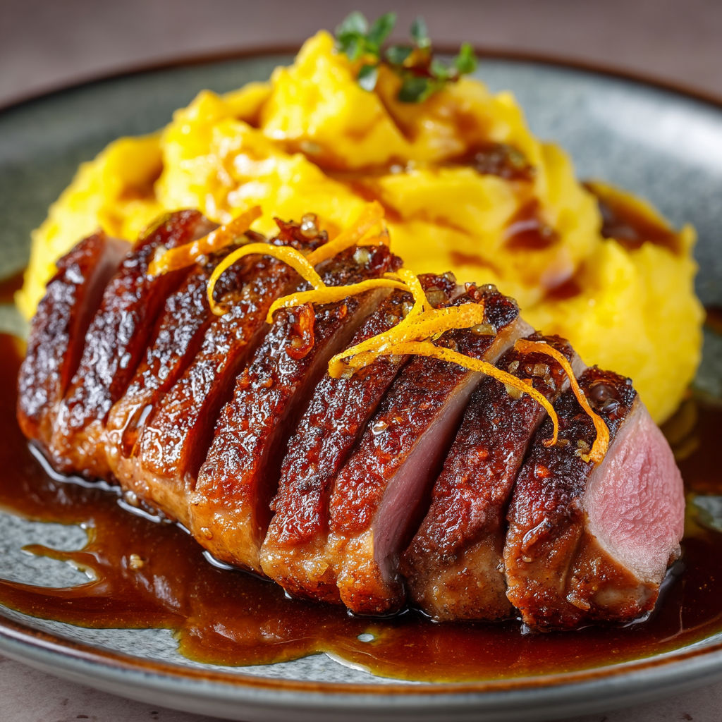 A plate of food with meat and potatoes.