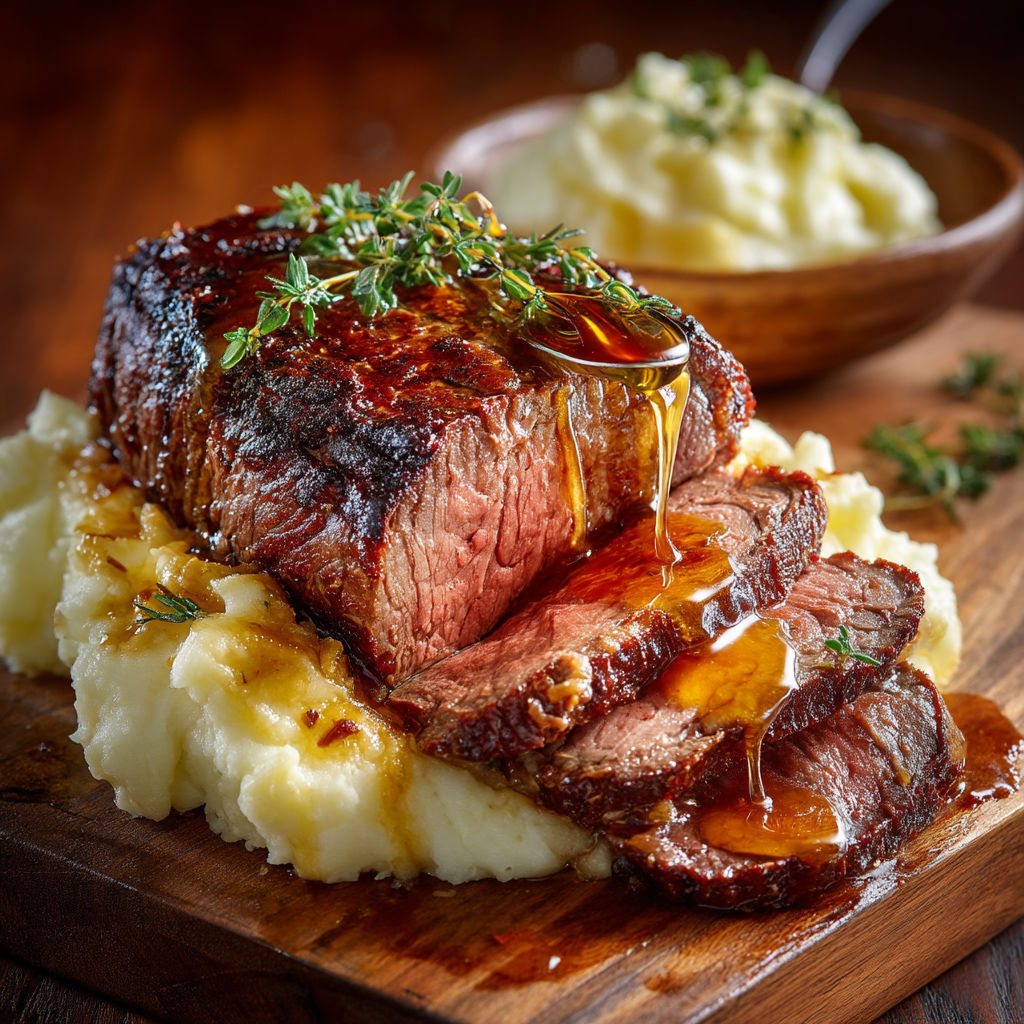 A piece of meat with sauce on it.