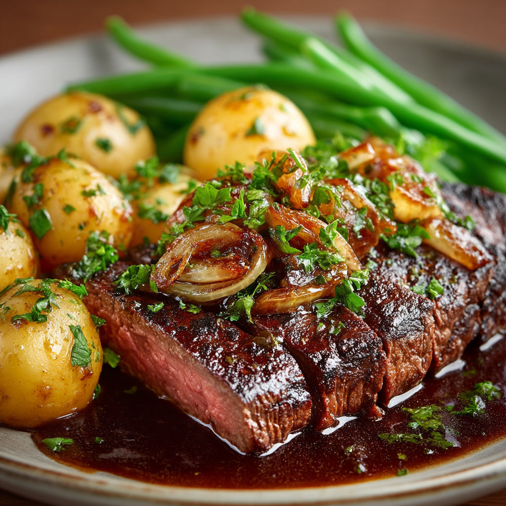 A plate of food with meat and vegetables.