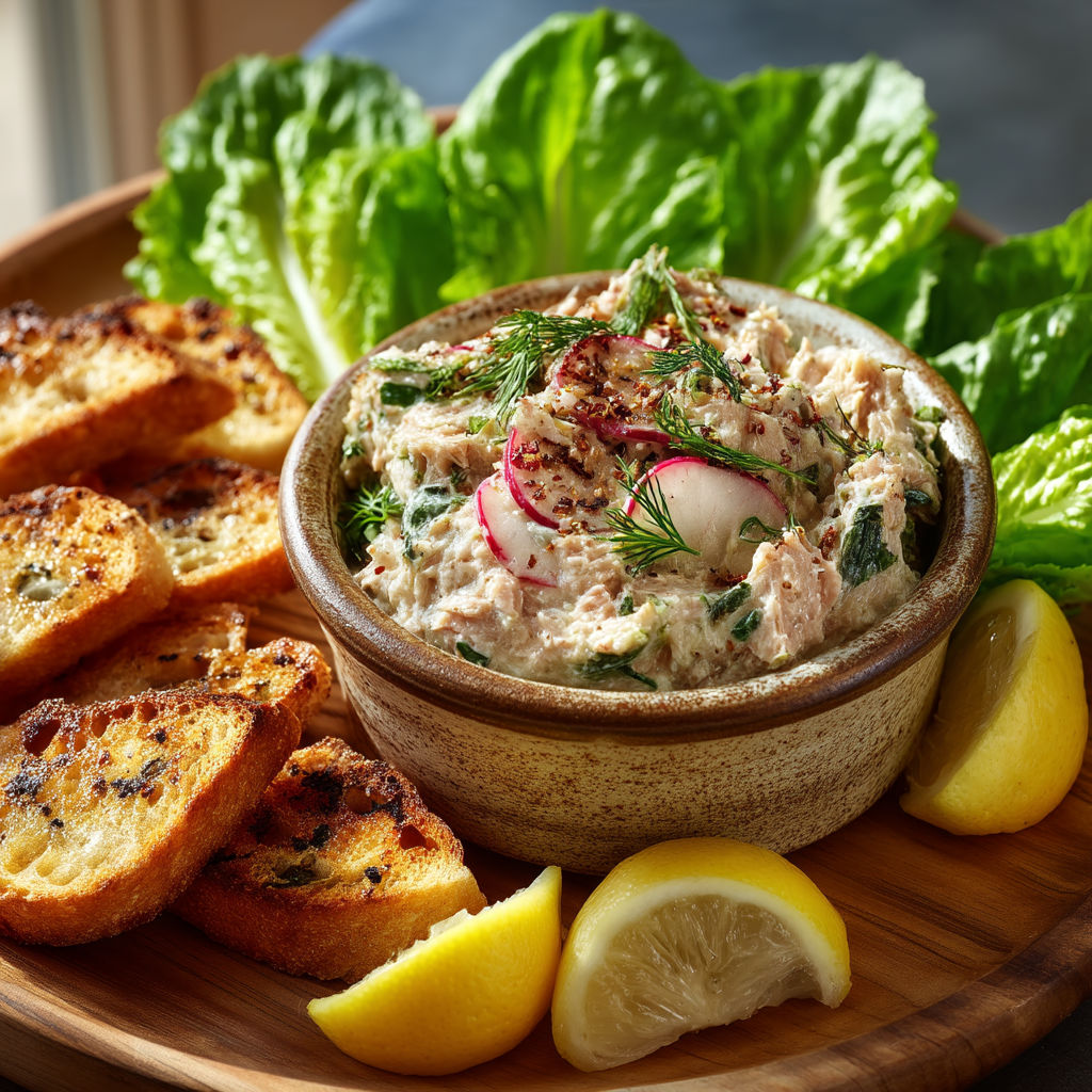 A bowl of food with a lemon wedge on top.