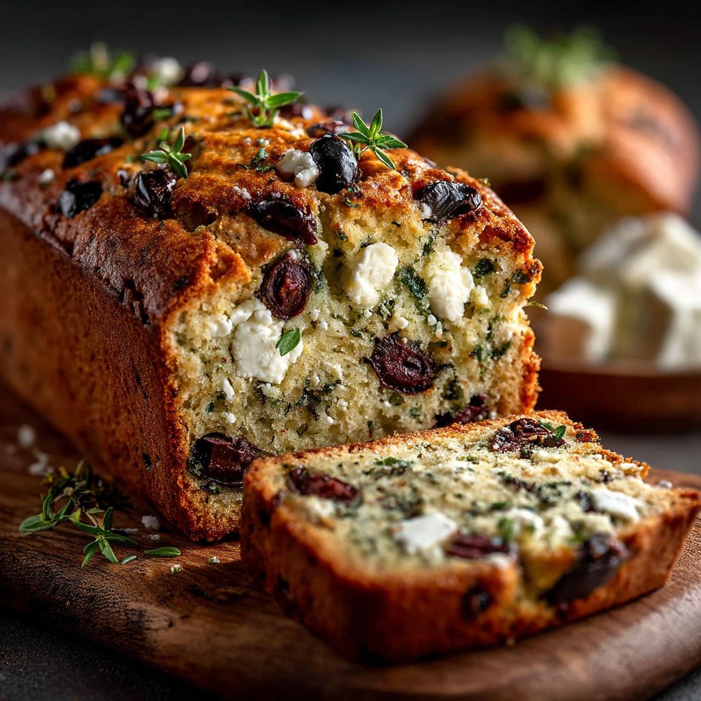 A slice of bread with olives and feta cheese.