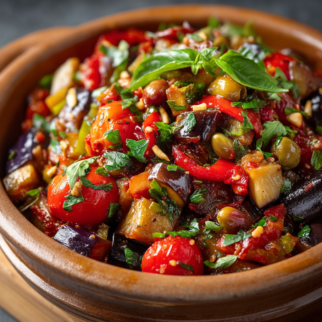 A bowl of food with tomatoes, peppers, and spinach.