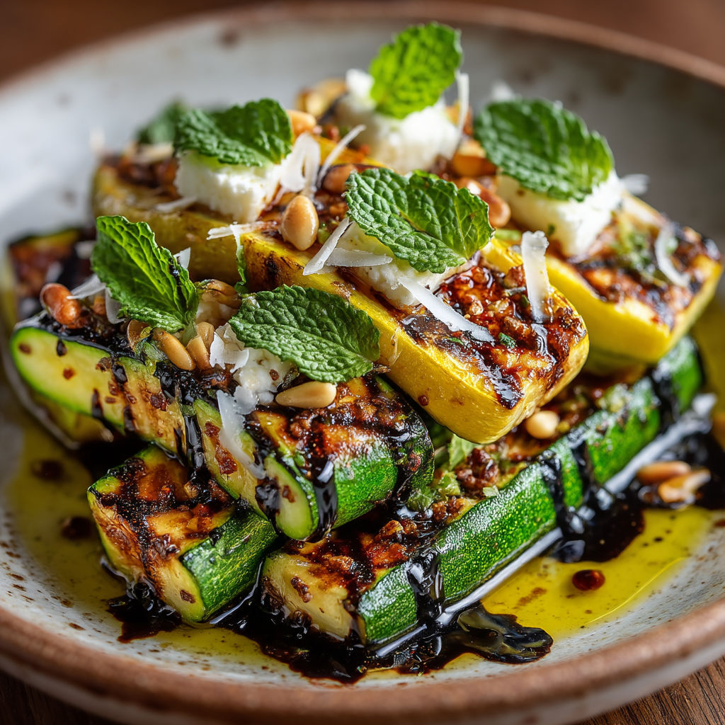 A plate of food with a variety of vegetables and sauce.