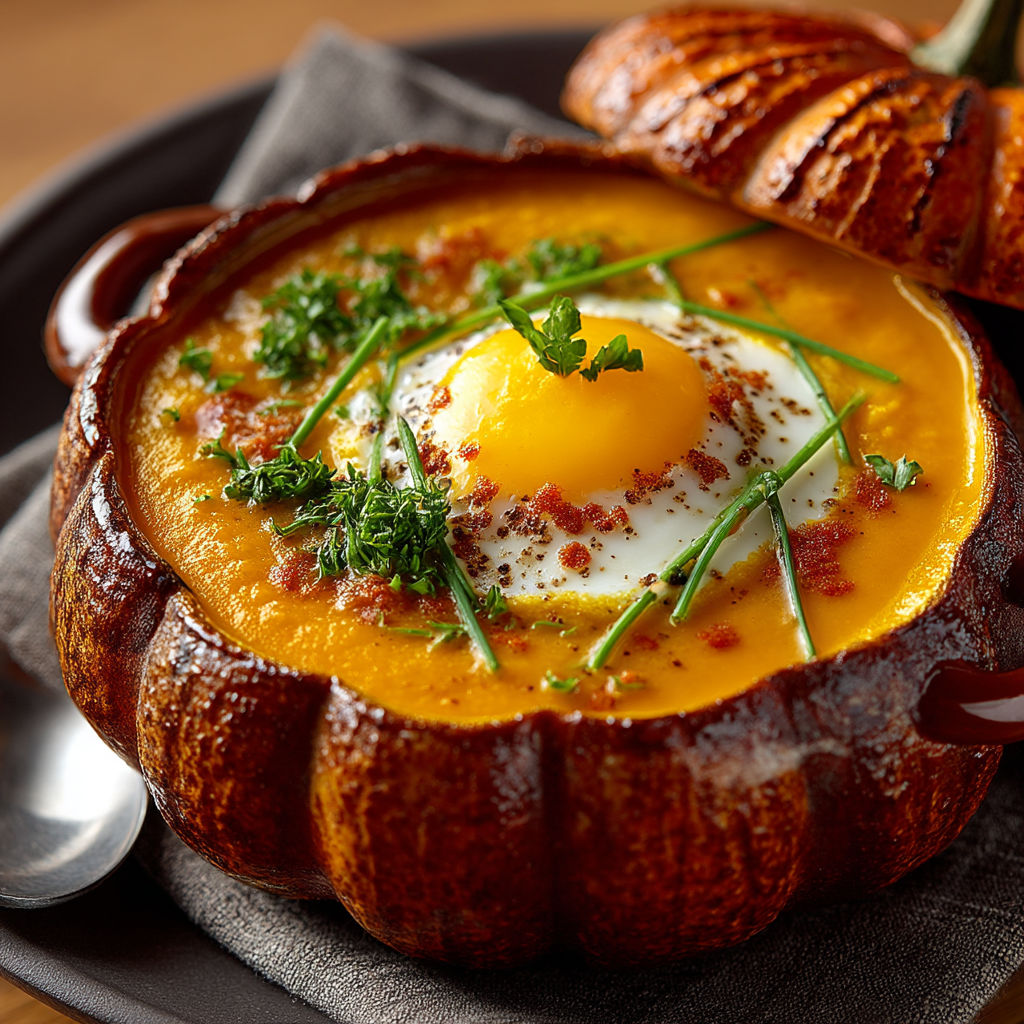 A dish with a fried egg on top of it.