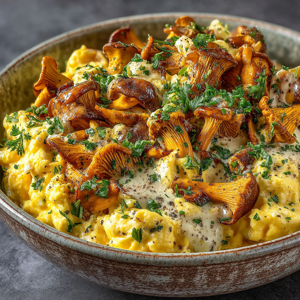 A bowl of mushrooms with herbs on top.