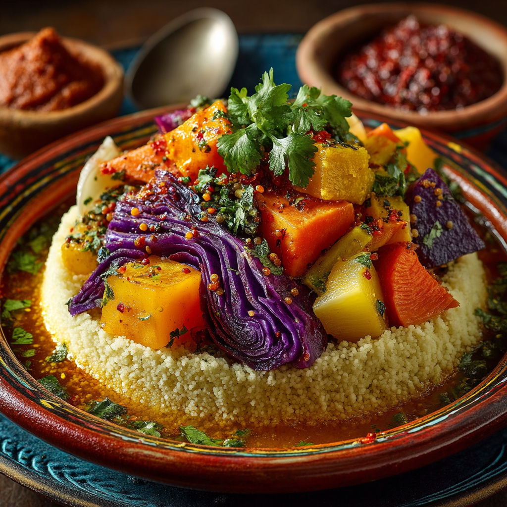 A plate of food with a spoon on it.