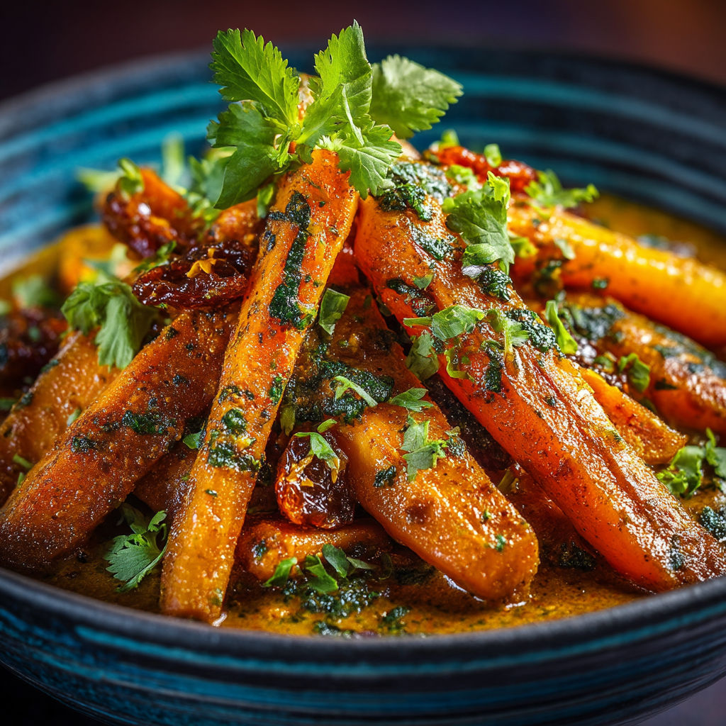 A bowl of food with carrots and other vegetables.