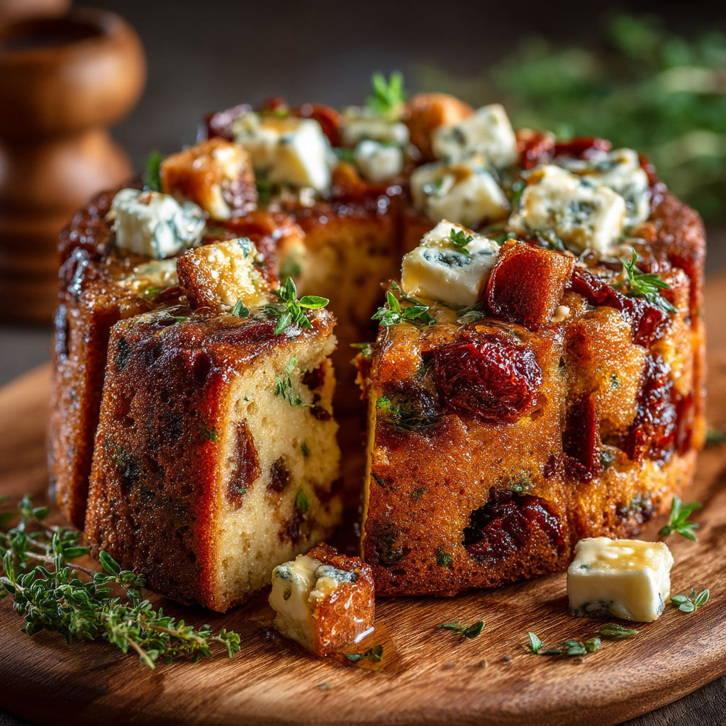 Une recette de gâteau au chèvre et à la tomate.