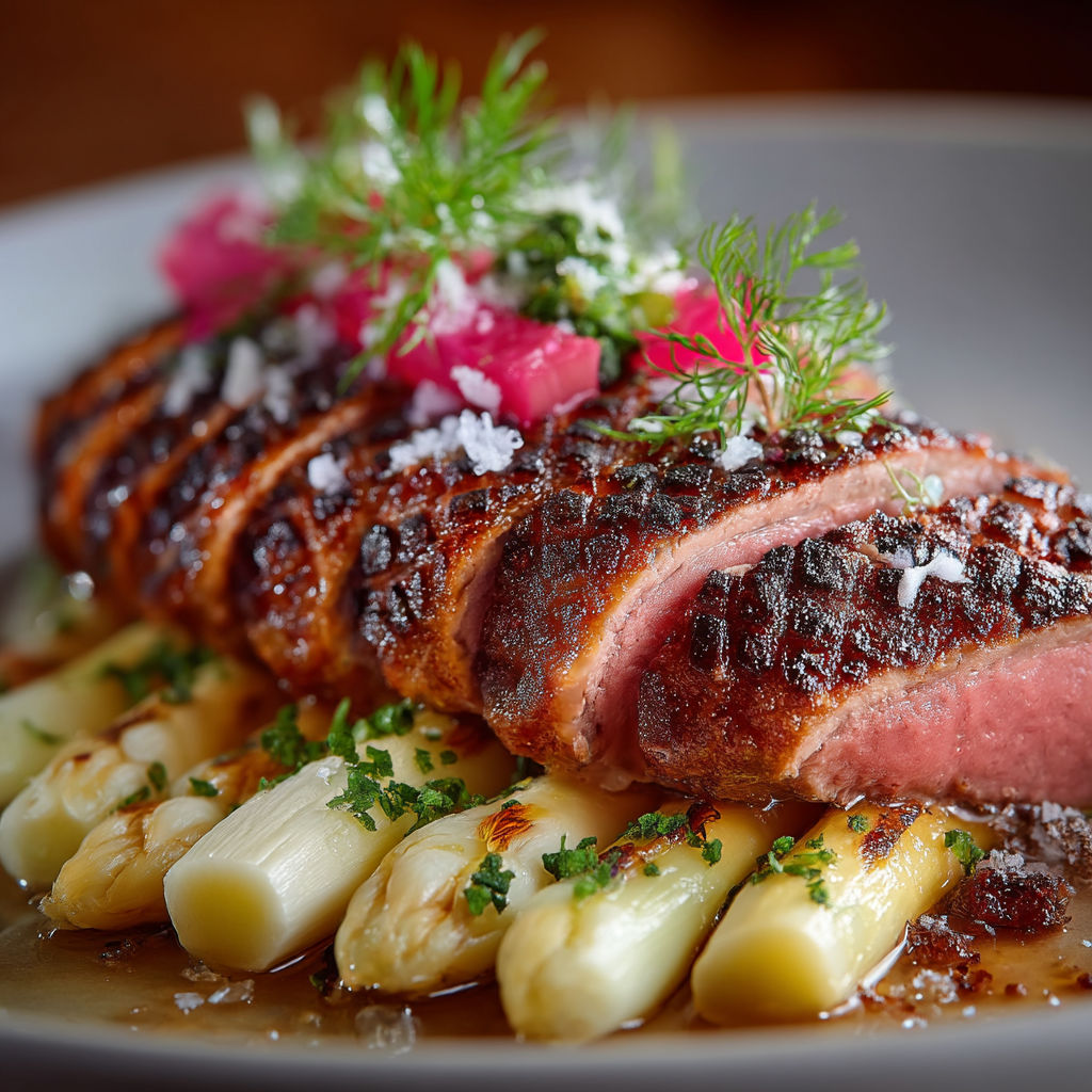 Ma recette de magret de canard aux asperges blanches.