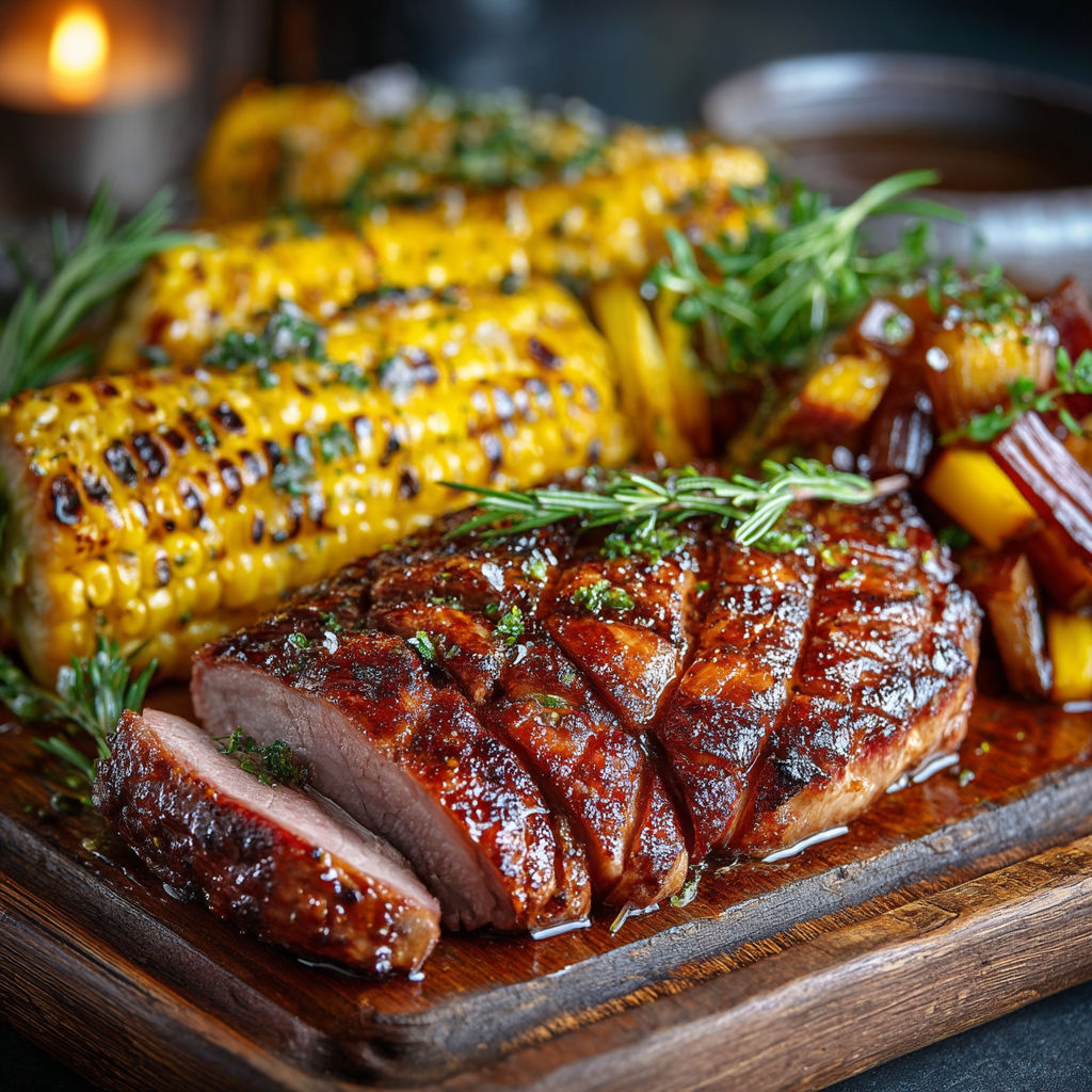 Ma recette de magret grillé et épis de maïs.