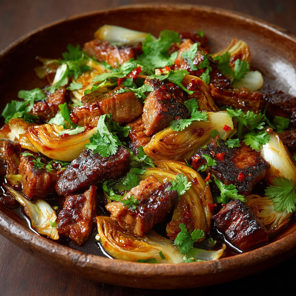 Ma recette de wok d'echine de porc et endives.