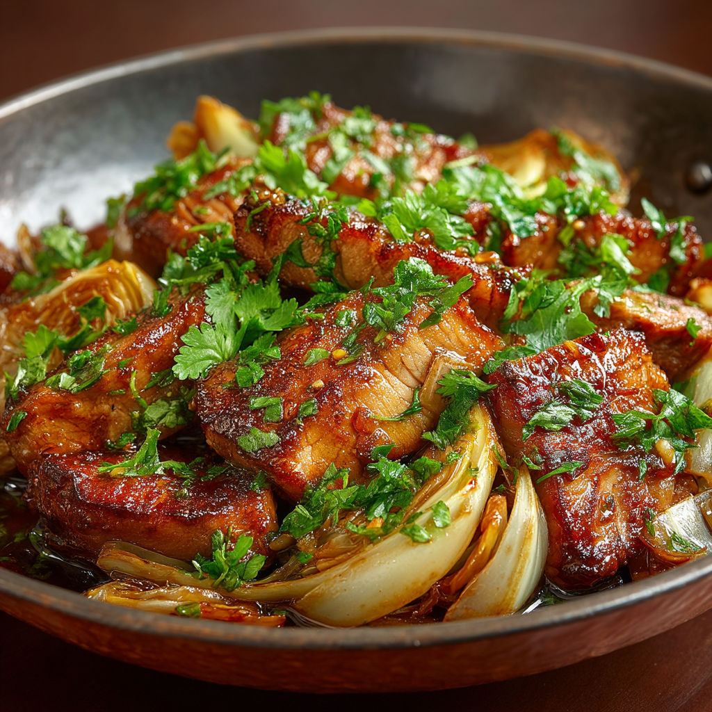 Ma recette de wok d'echine de porc et endives.