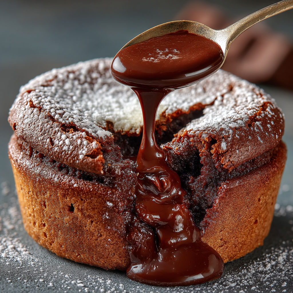 Une tarte aux fruits saupoudrée de sucre et de chocolat fondu.
