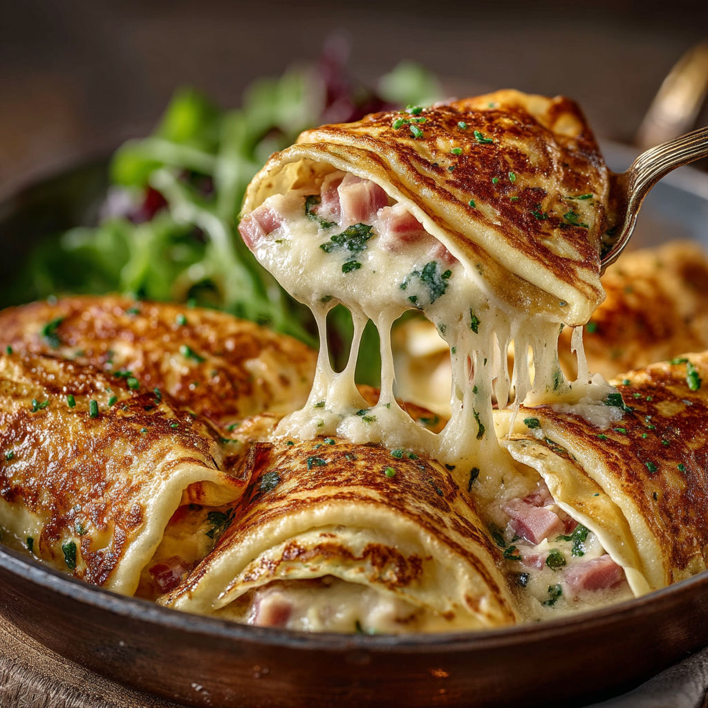Crêpes béchamel jambon.