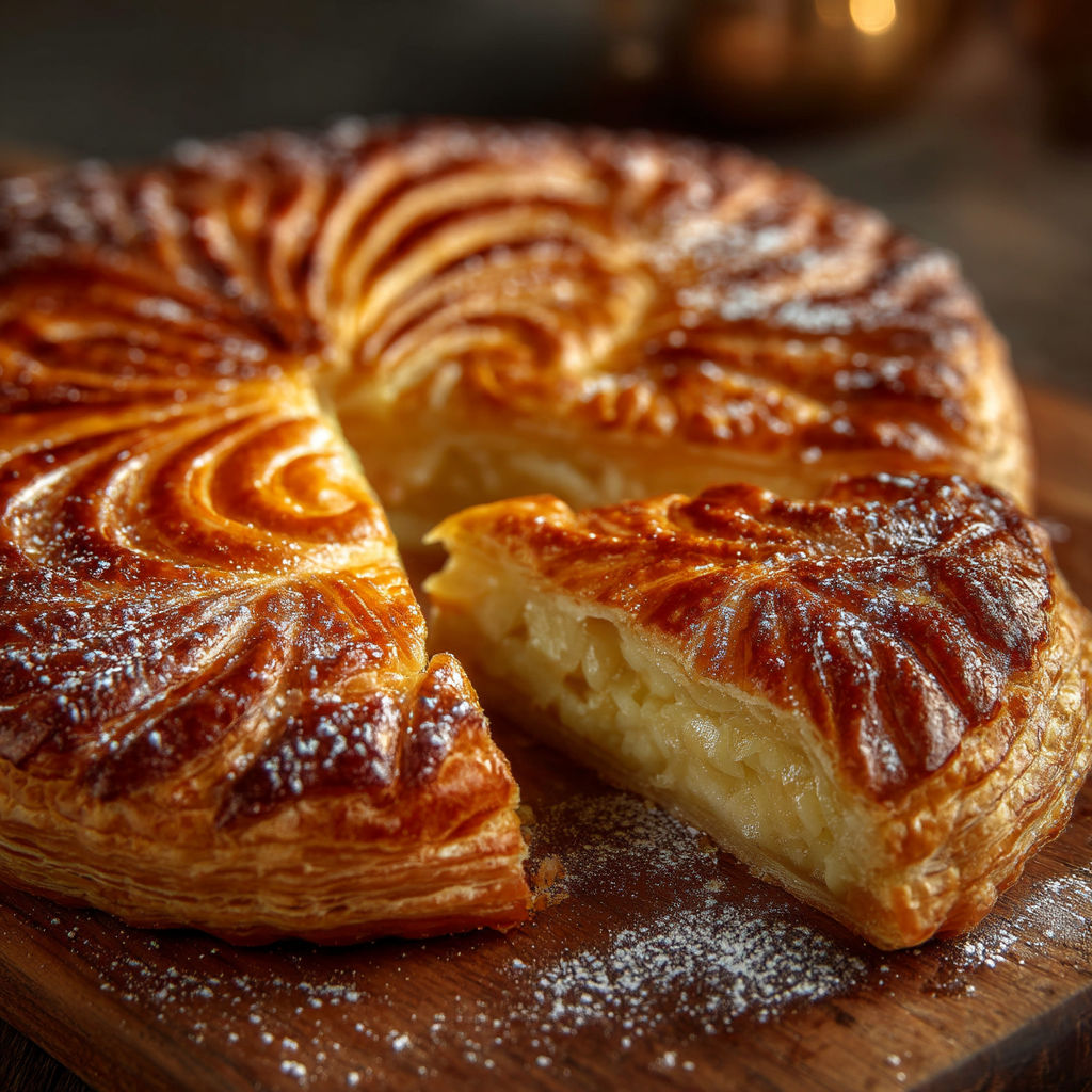 Une galette des rois aux amandes.