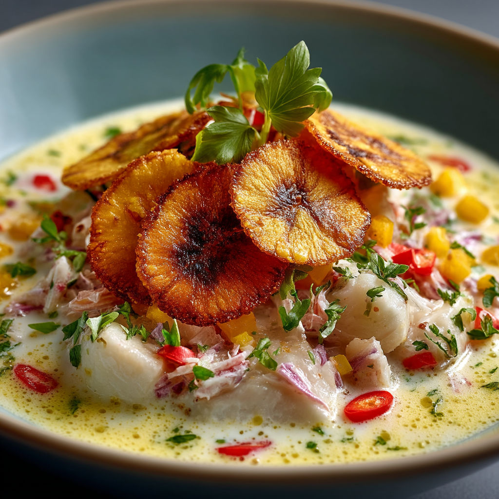 Une recette de chiquetaille de morue et crémeux banane du chef Rémi Braflan.