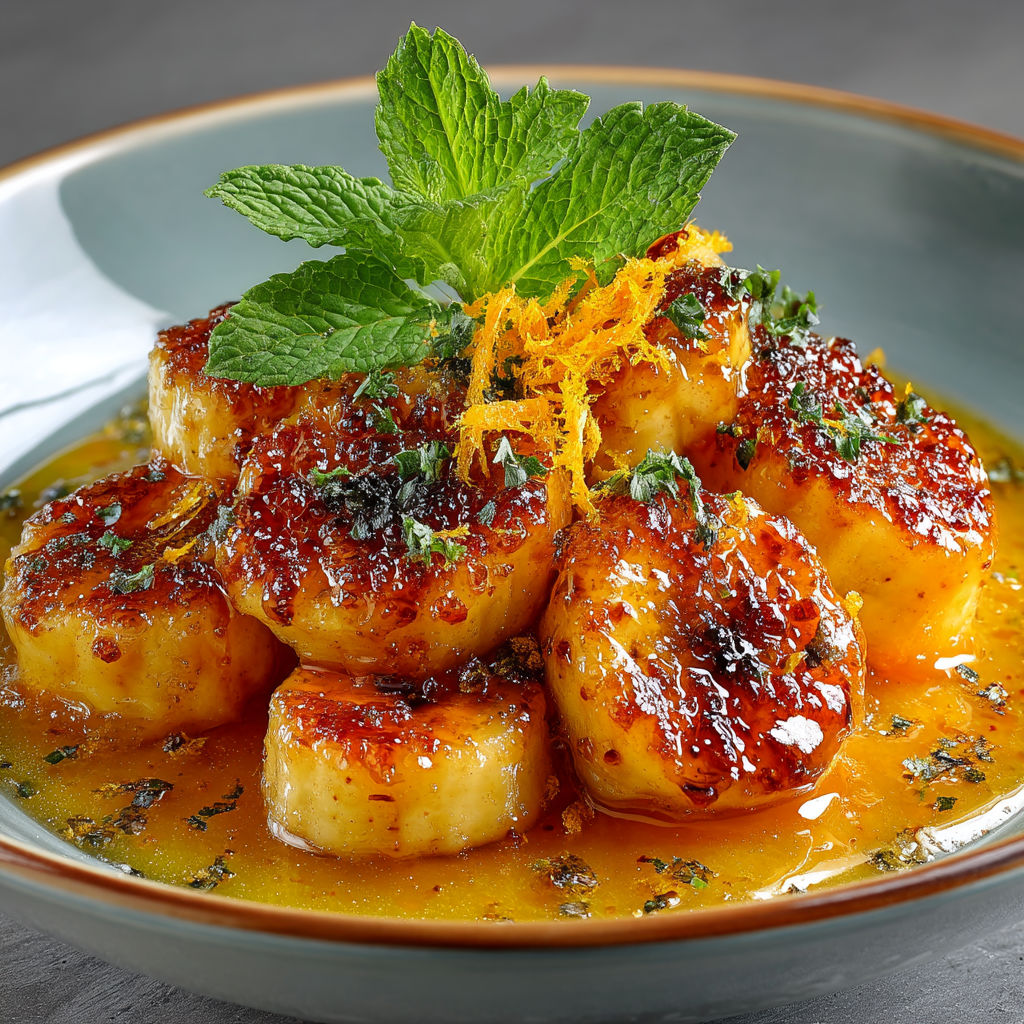 Une assiette de fruits de mer avec des herbes et des épices.