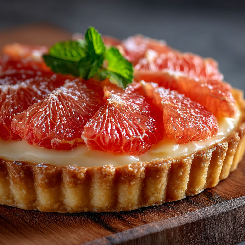 Une tarte sablée aux pomelos.