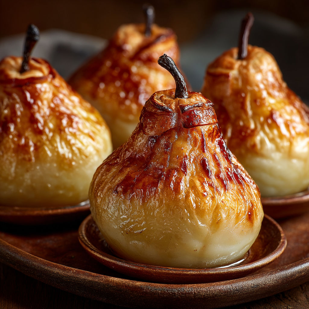 Six pommes de terre cuites sur un plateau.