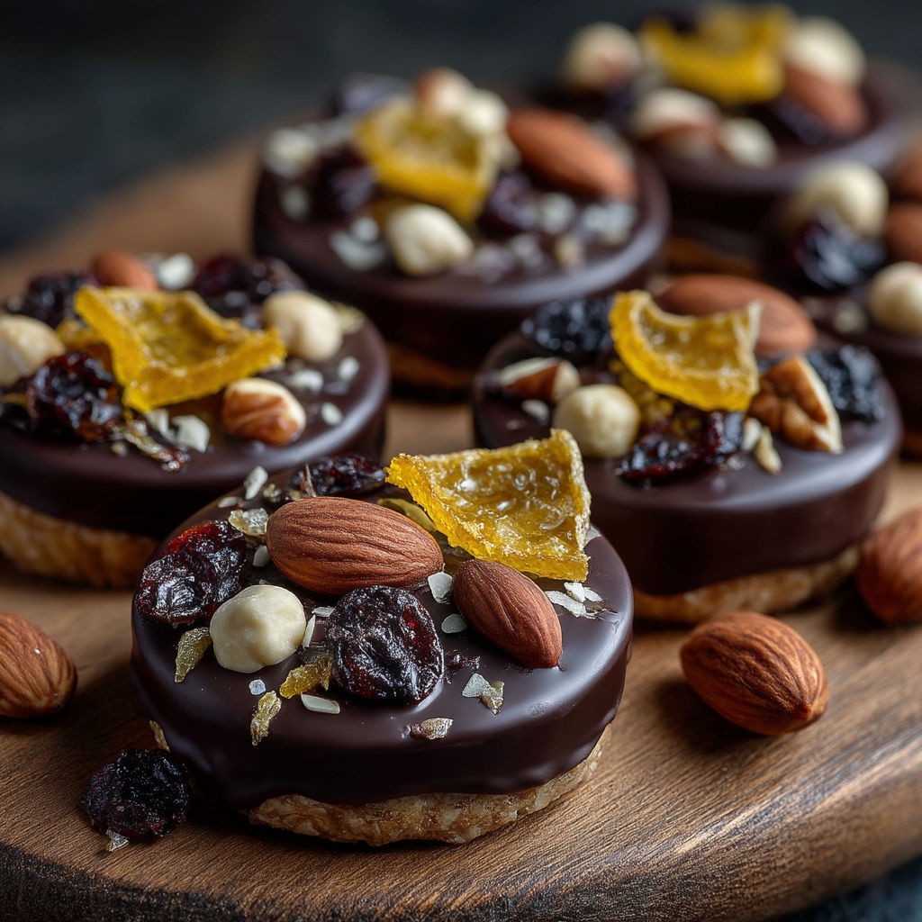 Desserts sur une planche de bois.